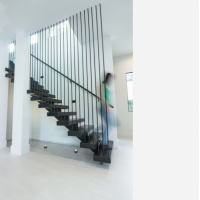 Residential Mono Beam Straight Staircase Central Steel Spindle Stairs